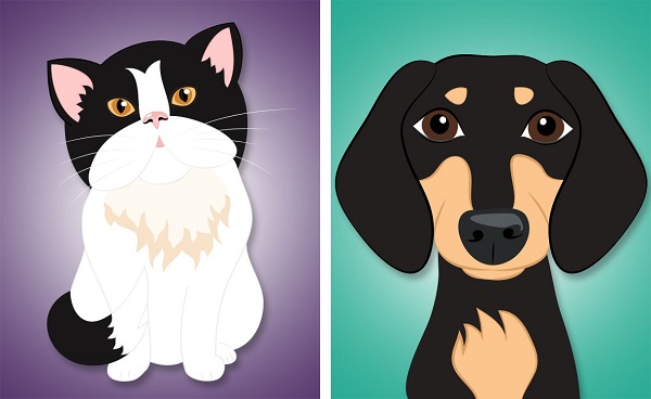 © Hot Dog Digital Pet Art, cheerful-pet-portraits, modern-dog-illustrations
