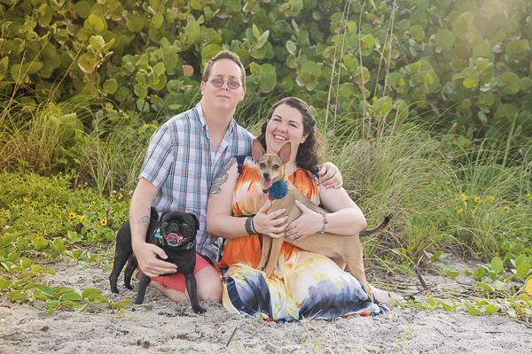 © Enduring Impressions Photography | engagement photo session at beach with dogs