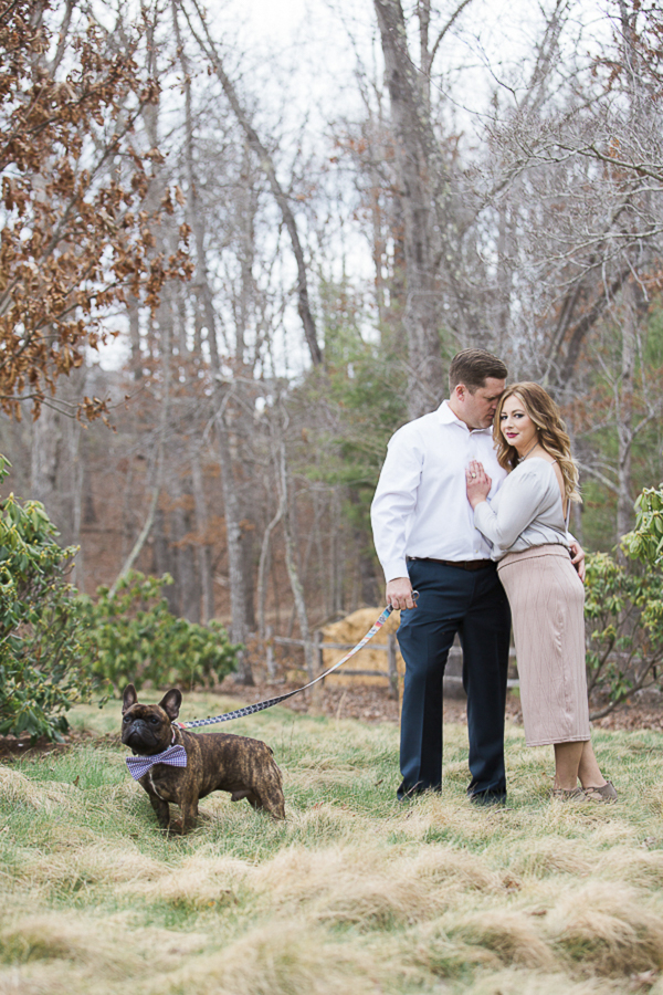 ©Meghan Rolfe Photography | Asheville Engagement photos with French Bulldog