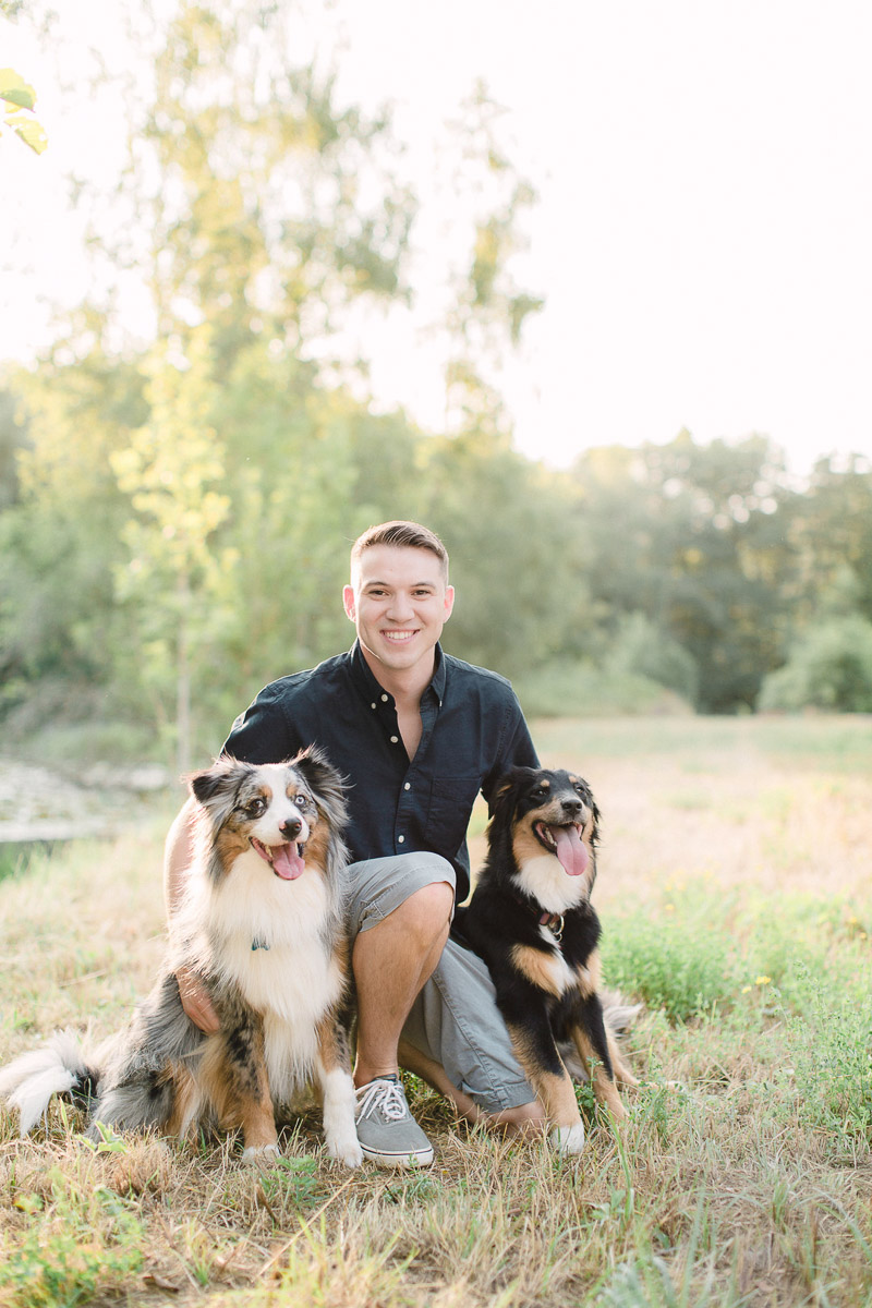 lifestyle family portraits, man and Australian Shepherds ©Alicia Yarrish. Spangdahlem. Germany