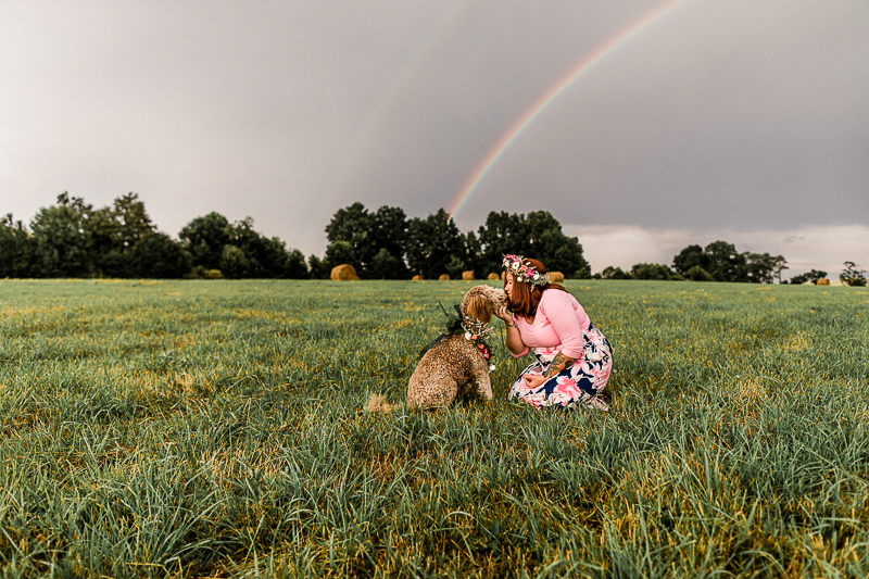 double rainbow, lifestyle pet photography at farm | © Jasmine White Photography | Princeton, WV