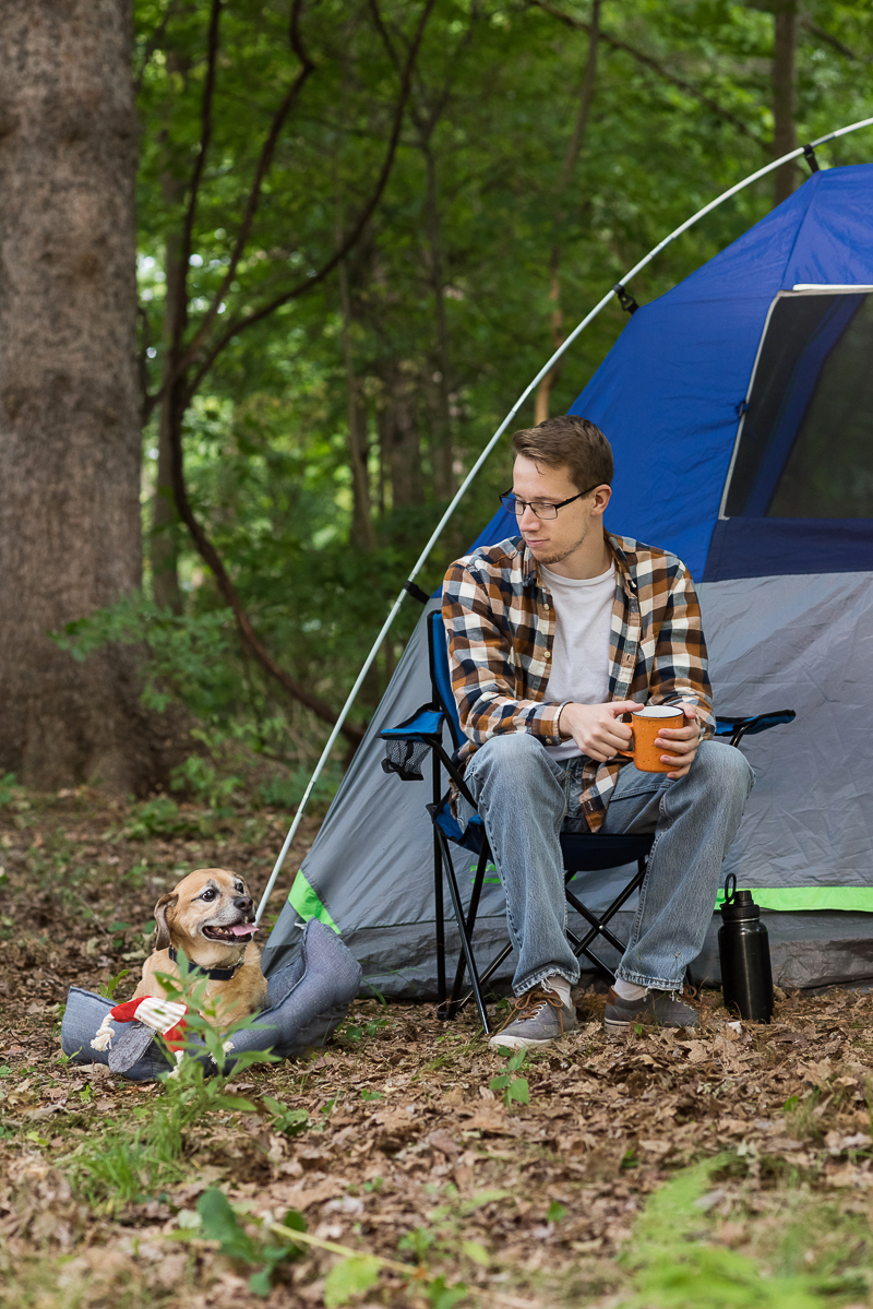 college kid and dog camping, Alice G Patterson Photography, CNY lifestyle portraits, #BLUESierraDelta