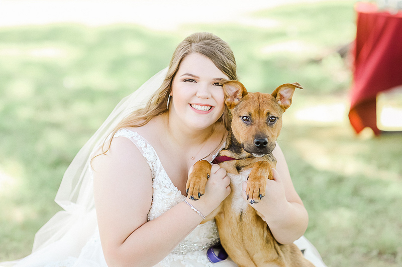 happy bride and her Lab mix puppy | ©Shelby Chante' Photography